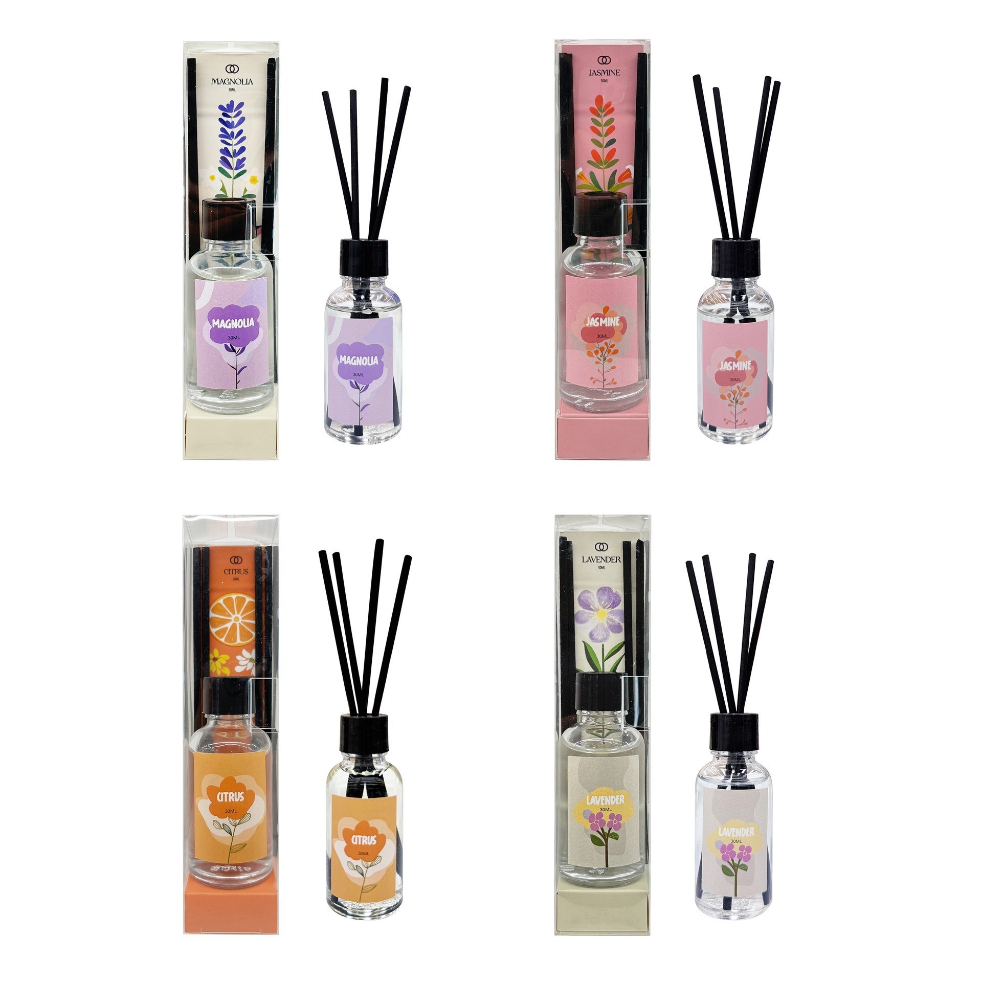 Wholesale of flameless aromatherapy products with indoor lingering fragrance, including citrus, lavender, jasmine, magnolia, and rattan, for beauty and daily chemical packaging Item Picture