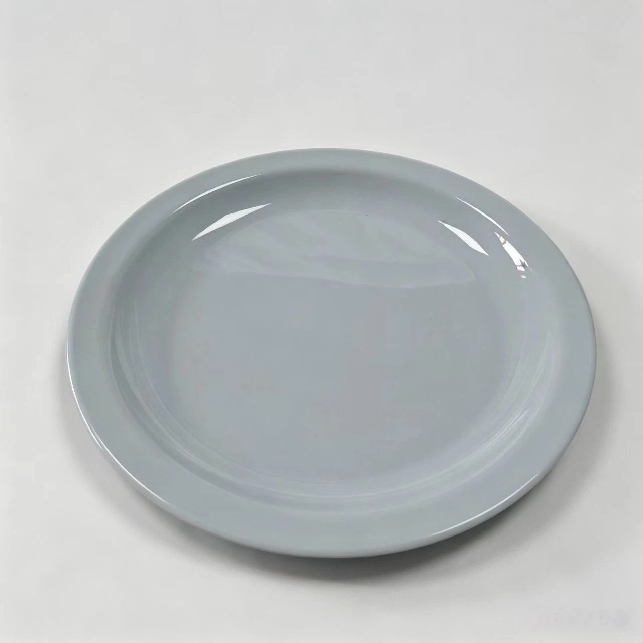 A light blue melamine circular concave plate, a simple and high-end Chinese and Japanese beef plate details Picture