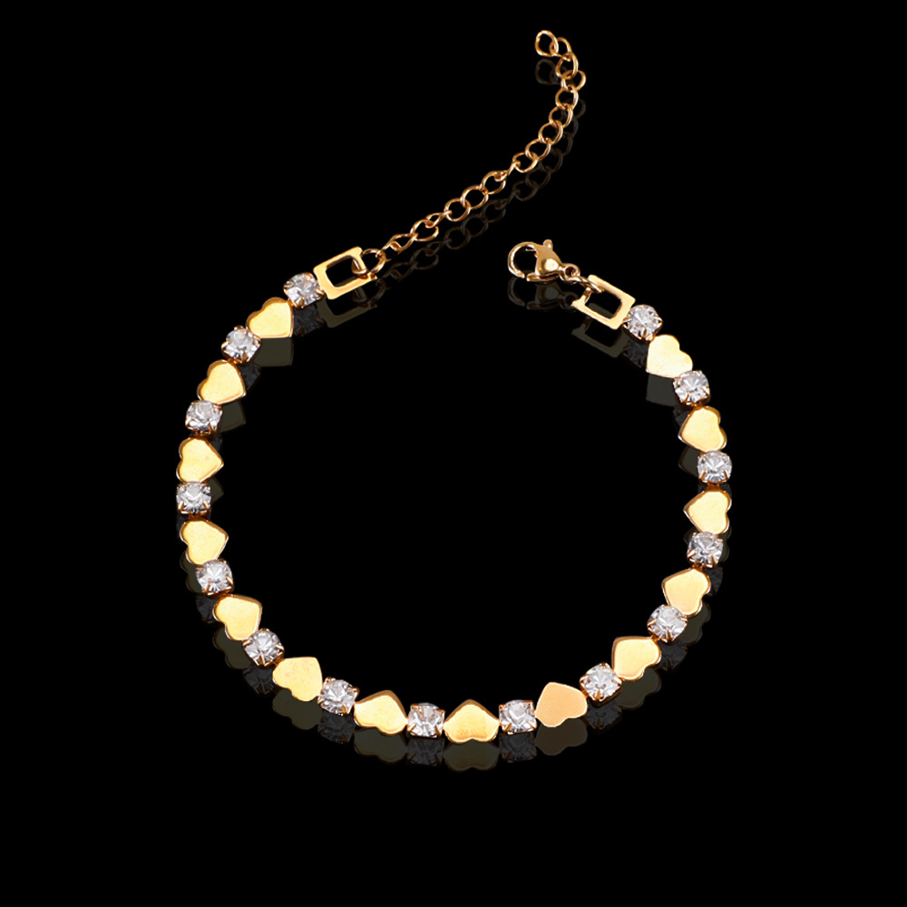 Summer Export Stainless Steel Women's Light Luxury Heart-Shaped Zircon Oval Hollowed-Out Necklace, Ins Style, High-End And Non-Fading Accessory details Picture