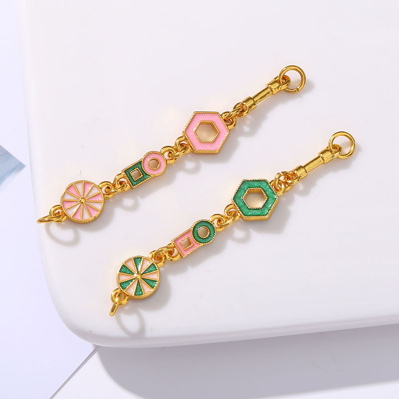 diy handcrafted semi-finished products of gold-plated extended chain bracelets, necklaces and pendants in a light luxury style