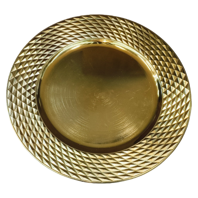 Customized melamine golden PP plates for hotels, restaurants and household plastic tableware from foreign trade factories details Picture