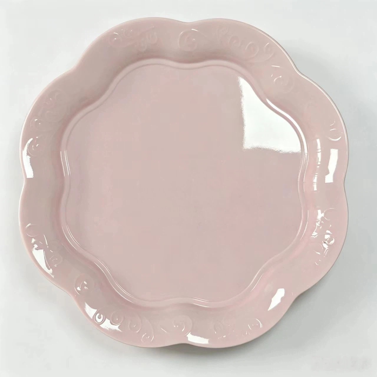 Melamine monochrome lace round plates, commercial imitation porcelain, hotel display, soup plates, restaurant plates, restaurant tableware Specification image