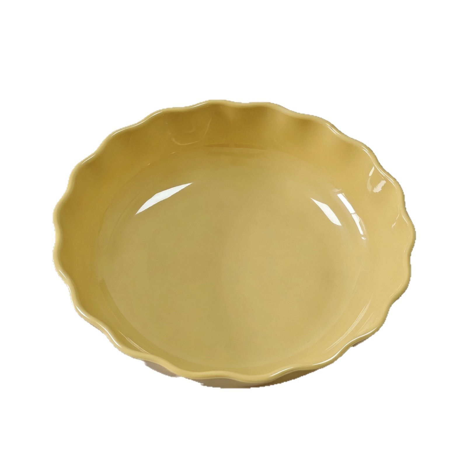 Melamine glossy yellow petal edge drop imitation porcelain plate, restaurant decoration and embellishment plate, daily necessities tableware Item Picture