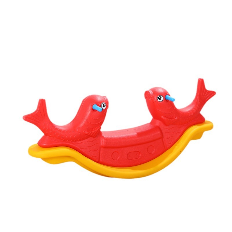 Kindergarten children, outdoor two-person animal, colorful plastic rocking horse, indoor toys, rocking horse sports, outdoor amusement facilities, seesaw Item Picture