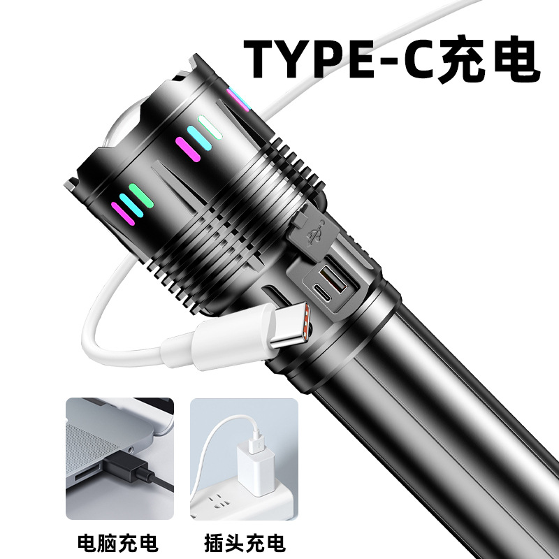 New custom aluminum alloy flashlight, high-intensity laser gun, long-lasting zoom, rechargeable lighting fixture, laser lamp for special use Application Scenario
