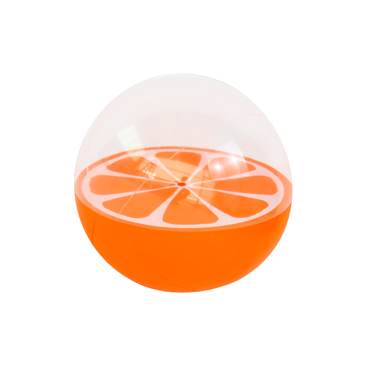 Customized lemon beach balls for foreign trade, 3D PVC inflatable orange fruit balls, transparent orange toys for leisure and entertainment Item Picture