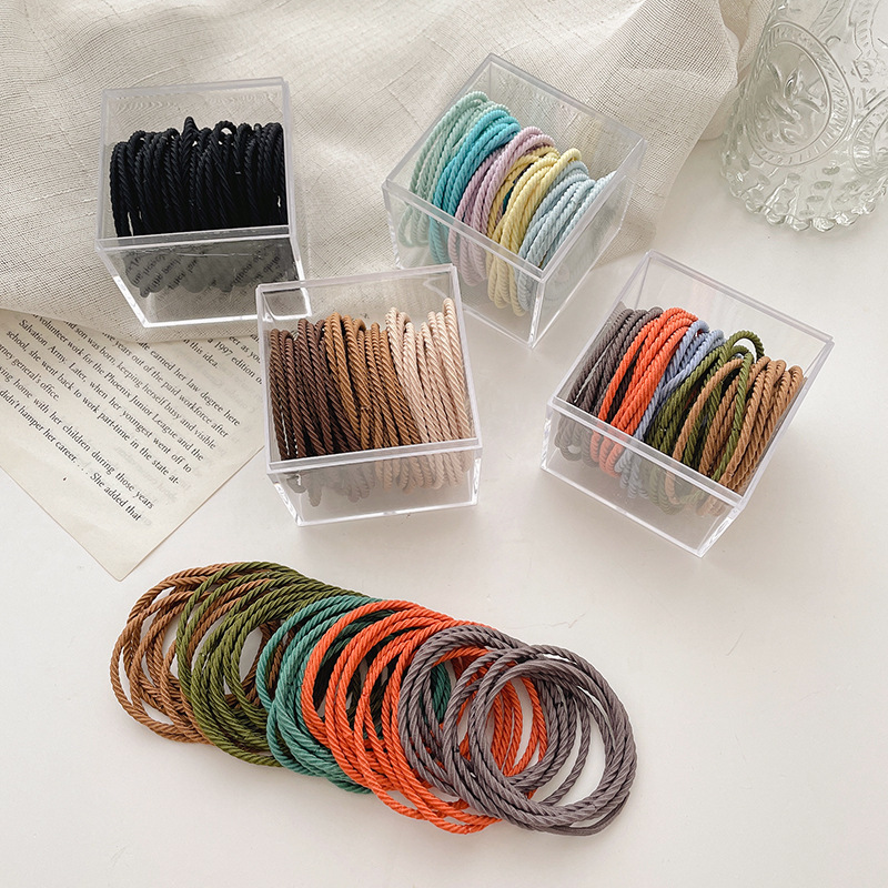 Summer Korean version milk coffee color seamless hair tie, ponytail tie, new rubber band hair accessory and hair band accessory Specification image