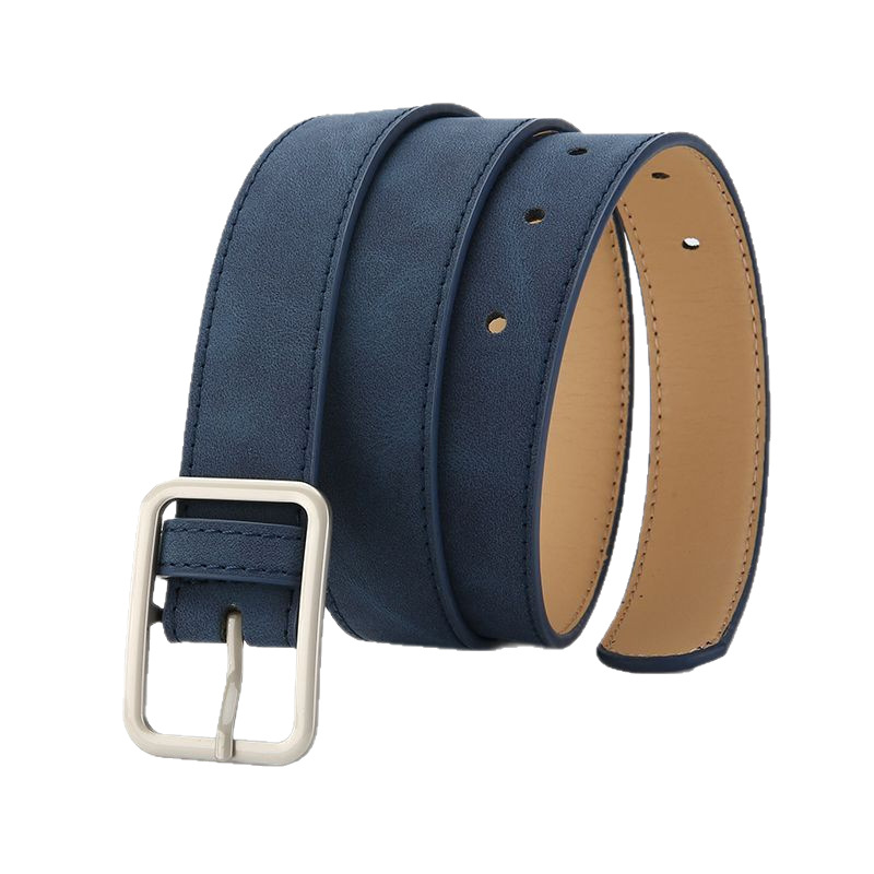 Hong Kong-style simple and retro matte belt, versatile square buckle belt and belt, trendy accessories for both male and female students Item Picture