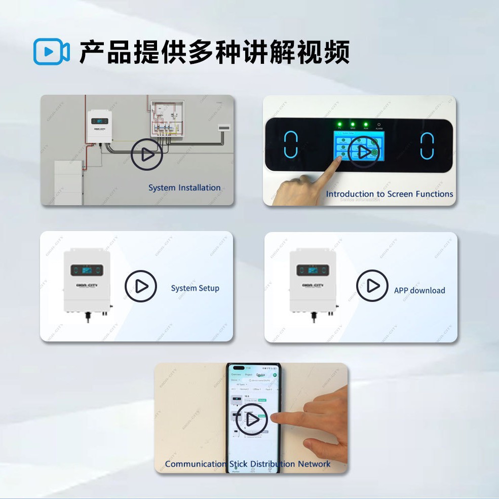 Gigacity12kw - 15Kw Three-Phase 380V Photovoltaic Hybrid Grid Inverter, High-Power Solar Energy Storage Electrical And Electronic Inverter Power Supply Specification drawing