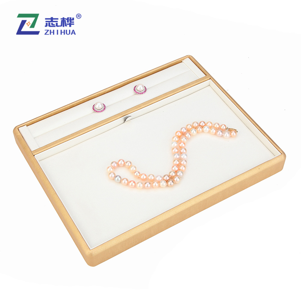 Direct sales from the manufacturer of gold-edge white-faced jewelry display stands, multi-functional jewelry trays, storage boxes and jewelry packaging products Item Picture