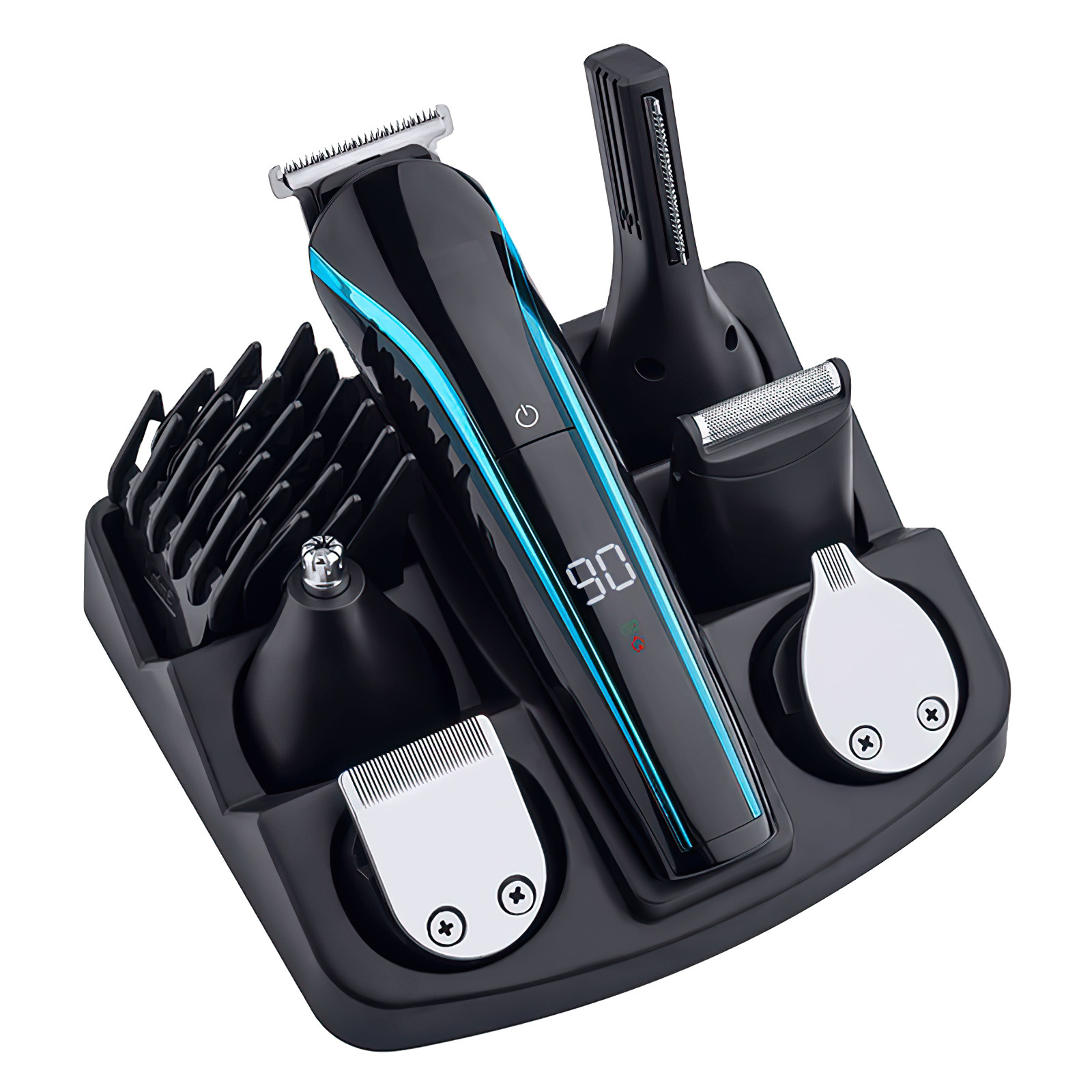 Barbería cross-border mismo modelo multiuso eléctrico pusher set combinado recargable casa corte de pelo tijeras de pelo Item Picture
