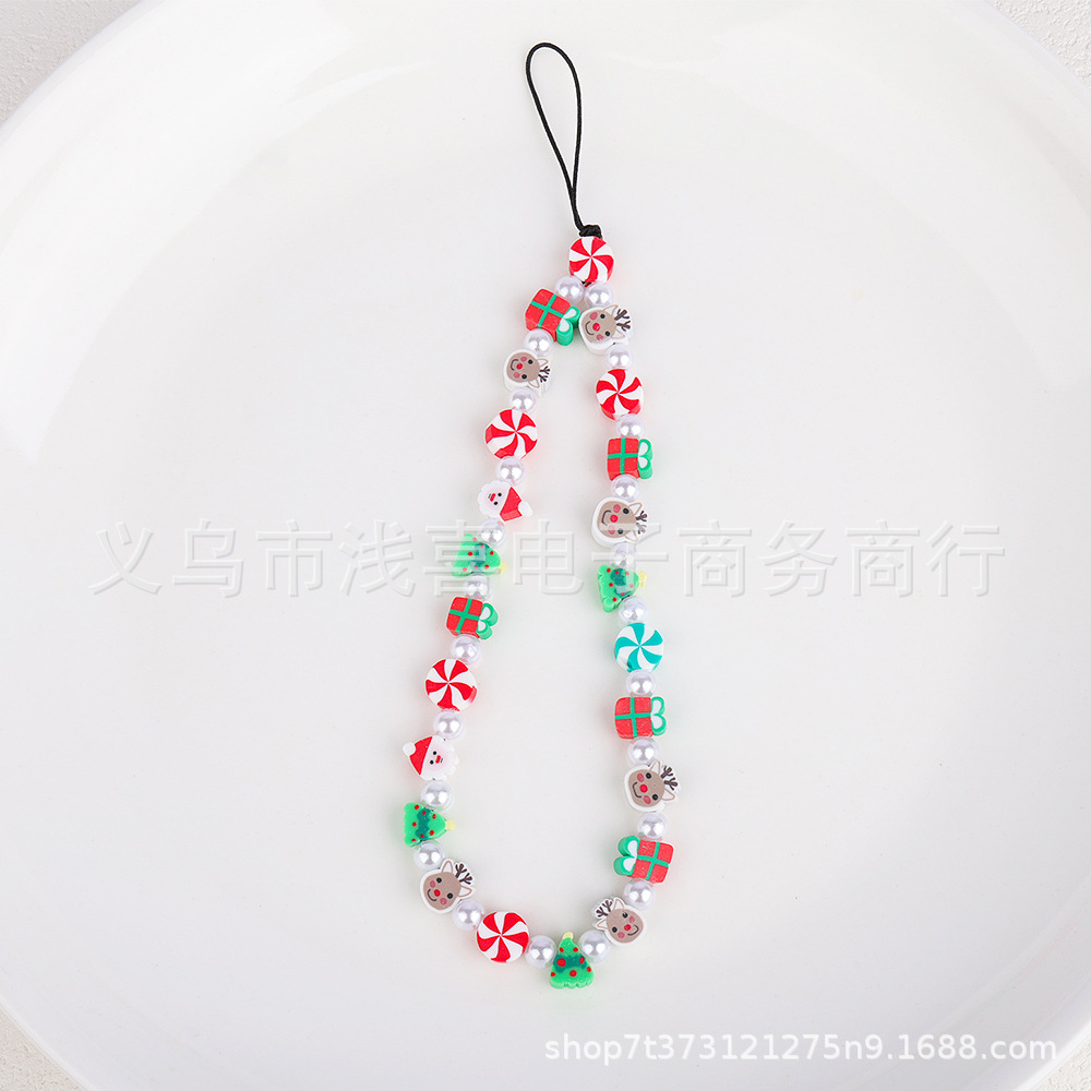 New Christmas bell DIY mobile phone chain pendant, anti-drop phone case accessory, office culture Christmas decoration Specification image