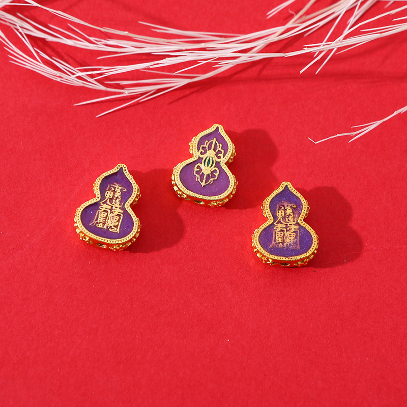 Hot-selling fashionable sand gold gourd beads, handcrafted DIY jewelry accessories, bracelets, beads, necklaces, pendants, direct supply from the manufacturer Specification image