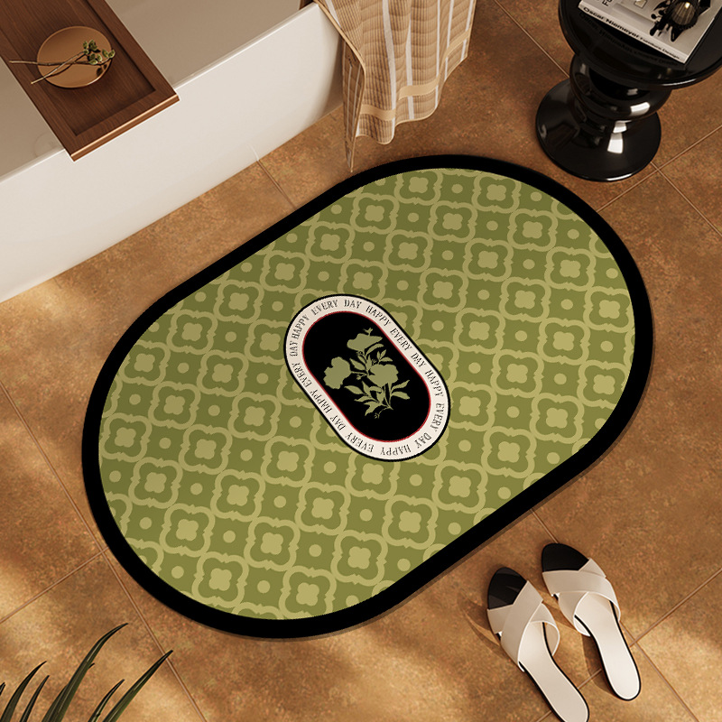 French-style high-grade diatom mud absorbent floor MATS, anti-slip and dirt-resistant floor MATS for bathroom doors, quick-drying toilet carpets for home use details Picture
