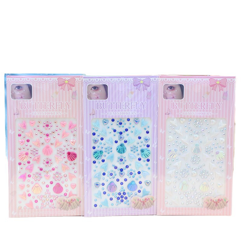 Children's Day stage makeup face stickers, bow, heart, water diamond back adhesive, red home decoration wall stickers Item Picture