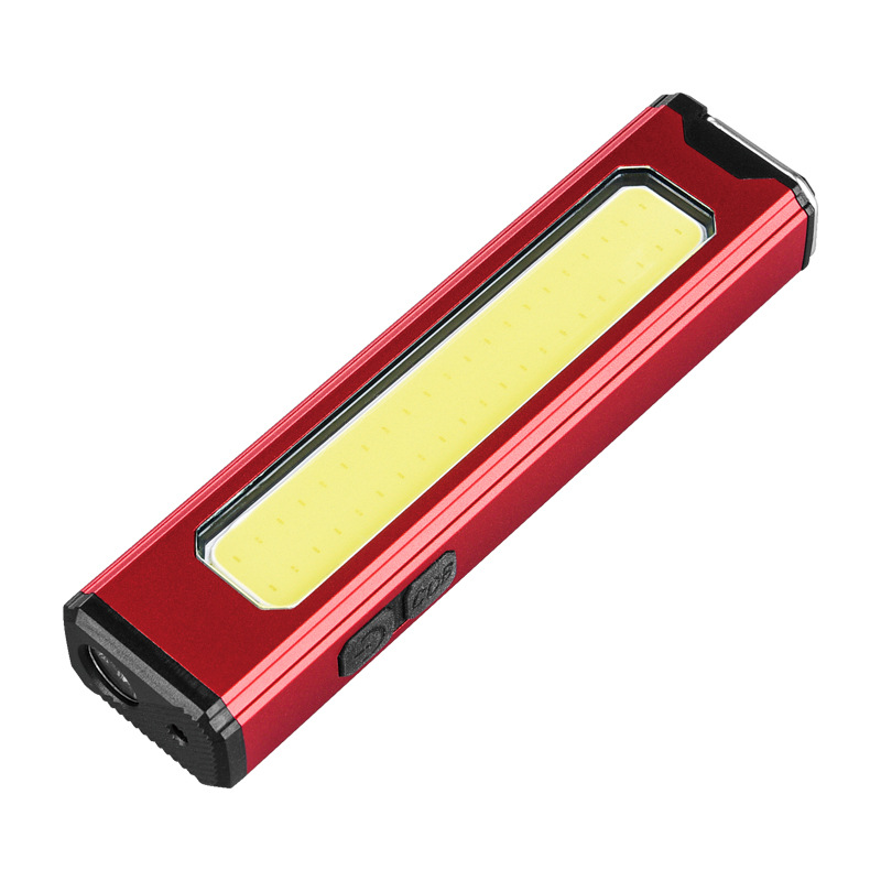 The new COB magnetic work light Type-C with charging, pen clip, hook and streamlined mini LED laser flashlight is a dedicated outdoor lighting fixture