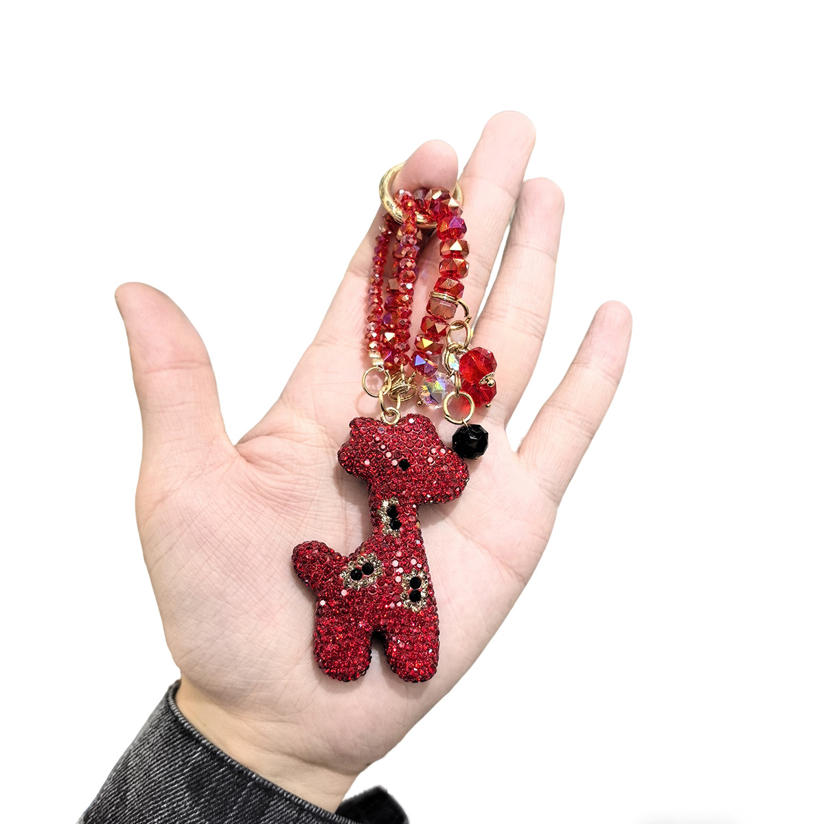 Christmas, Year of the Horse New Year pendant: Simple diamond-encrusted keychain pendant, festive atmosphere, tree beaded, versatile details Picture