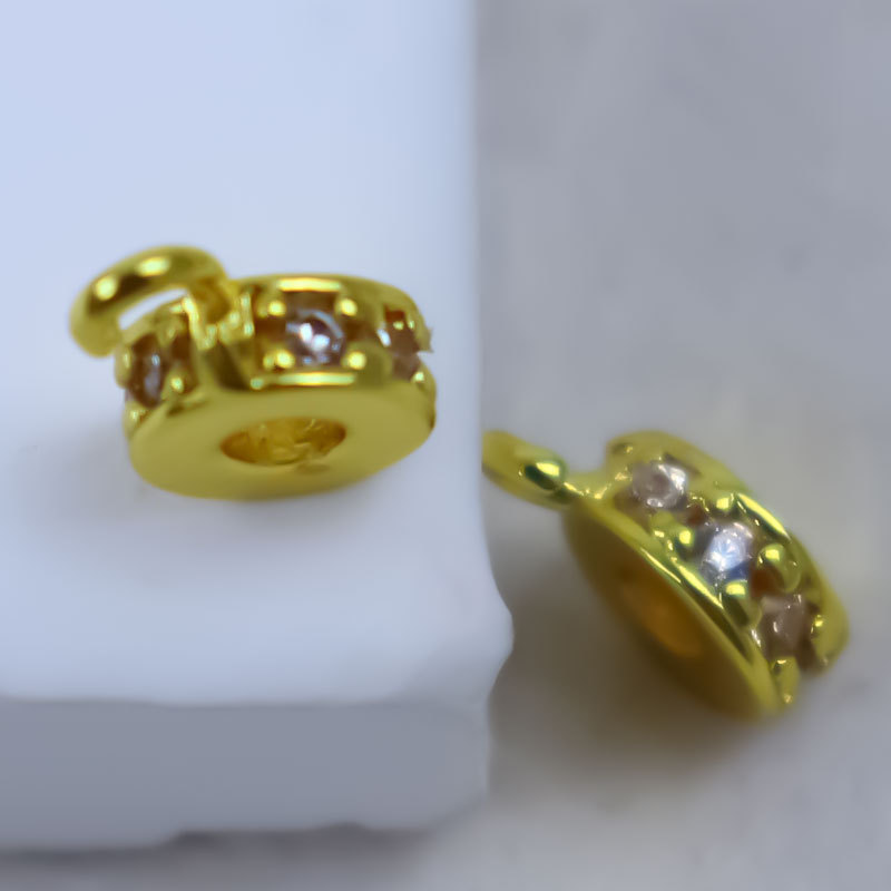 14K gold-plated and zircon beaded three-way bracelet accessory, color-preserving diy handcrafted pendant Specification image