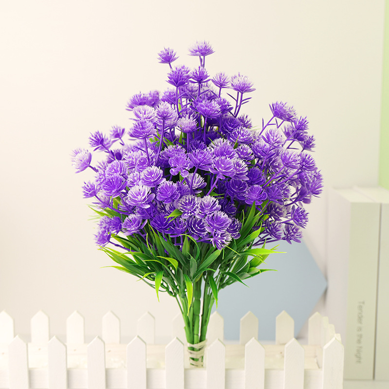 山茶花仿真绿植尤加利荷花婚礼家居酒店装饰摆件工艺品创意毛线花批发