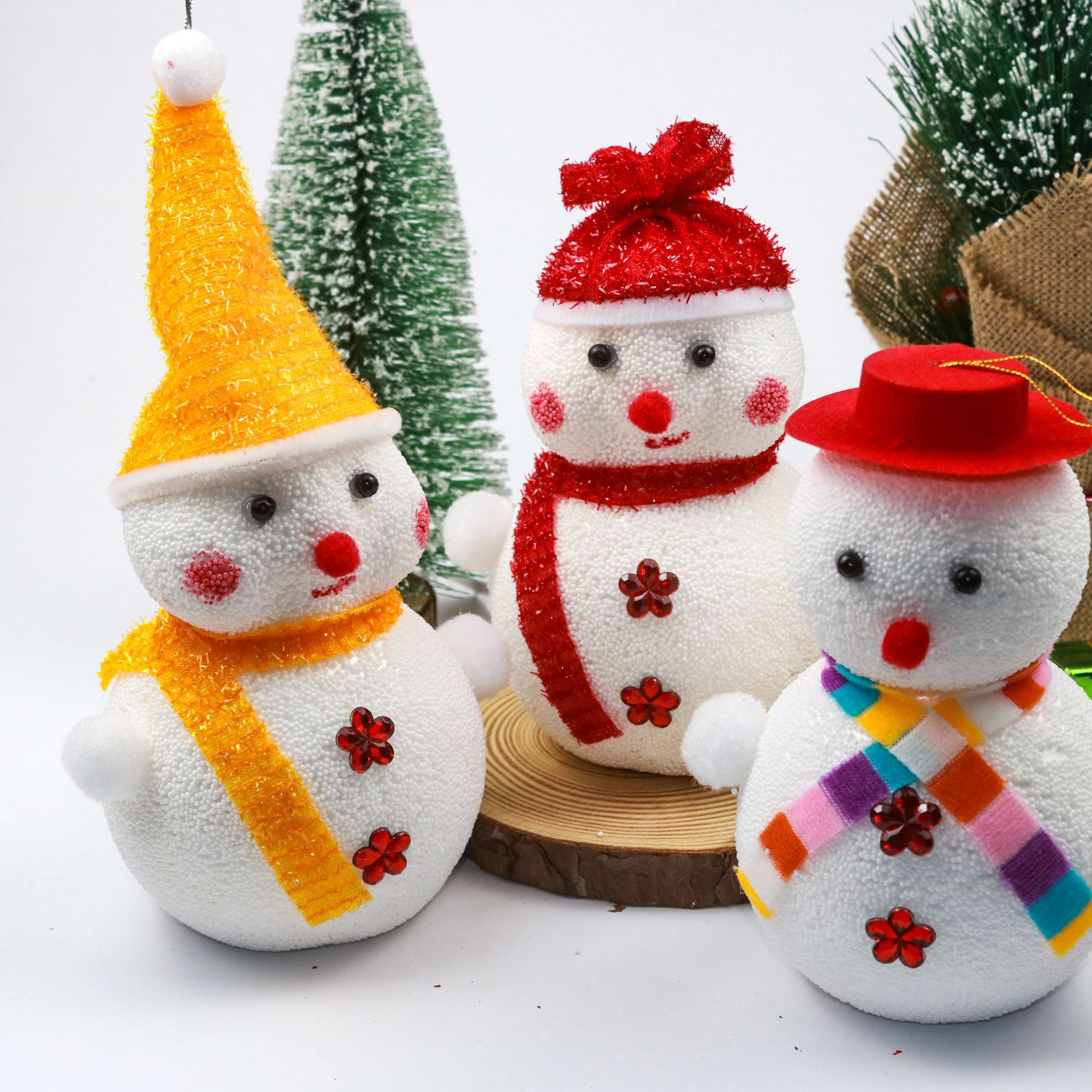 15x12cm Christmas foam snowman three-dimensional decorative item, scene, shopping mall, bar, Christmas hanging piece, one-piece set, festival supplies 15x12cm Christmas foam snowman three-dimensional decorative item, scene, shopping mall, bar, Christmas hanging piece, one-piece set, festival supplies