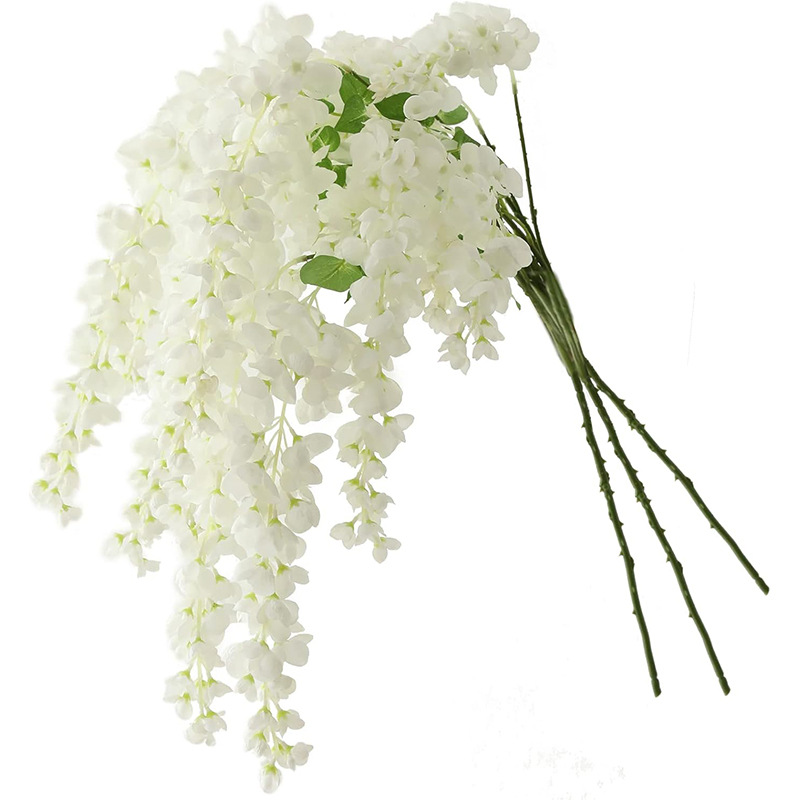 Cross border 6 fork abbler pleuwer willow emulación decoración de flores centro comercial mori amarrado ratán techo de boda flor falsa frijoles flor al por mayor artesanía regalos artesanía objetos de exhibición cubos de flores cesta de flores - 5