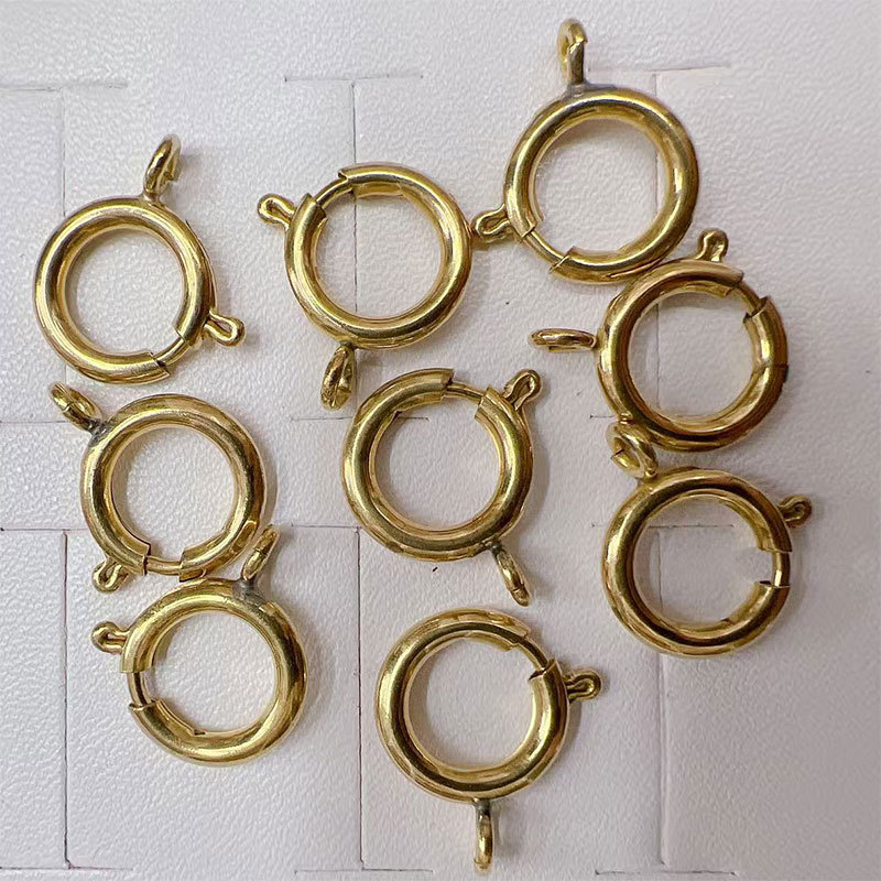 Copper slingshot buckle, gold-plated buckle, necklace, bracelet, spring buckle, water bubble buckle, round buckle, diy jewelry buckle, accessories wholesale details Picture