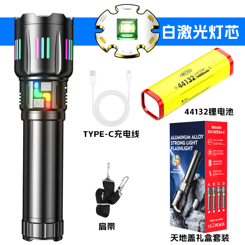Customized aluminum alloy high-intensity flashlight, long-lasting telescopic zoom, patrol multi-functional lighting, special laser lamp for lighting fixtures Application Scenario