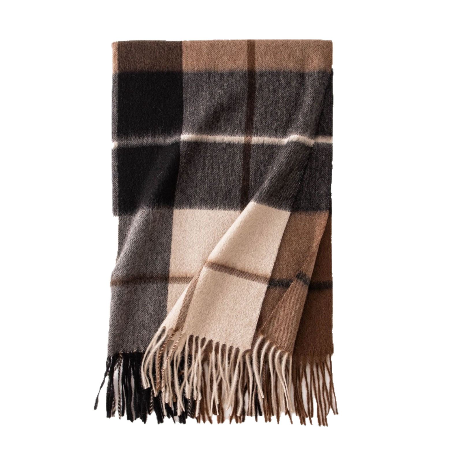 High-end cashmere scarf, retro checkered Korean style, versatile for women in autumn and winter, 2025 new winter warm scarf clothing accessory Item Picture