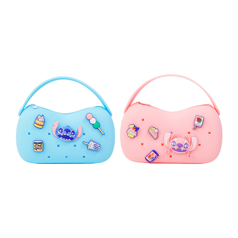 Disney-authorized Stitch DIY hole-shaped silicone handbag Cartoon travel makeup storage bag Item Picture