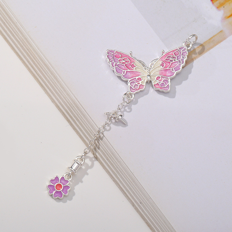 Hot-selling personalized butterfly bracelet pendant accessory, fashionable and sweet DIY handcrafted decoration, hanging accessory, wholesale in stock, bookmark Application Scenario