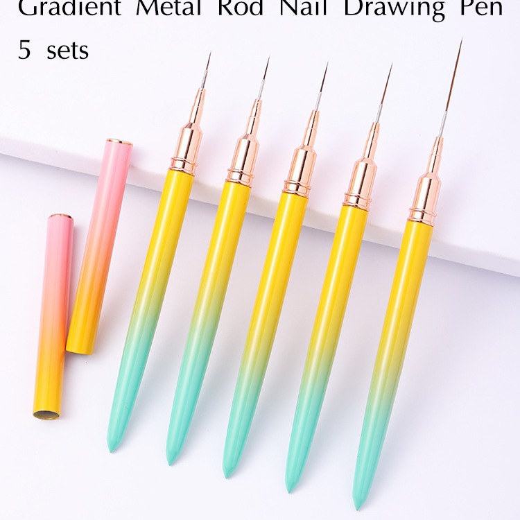 极细日式美甲拉线笔金属针管超细勾边线条画花雕拉丝美甲工具护肤彩妆用品