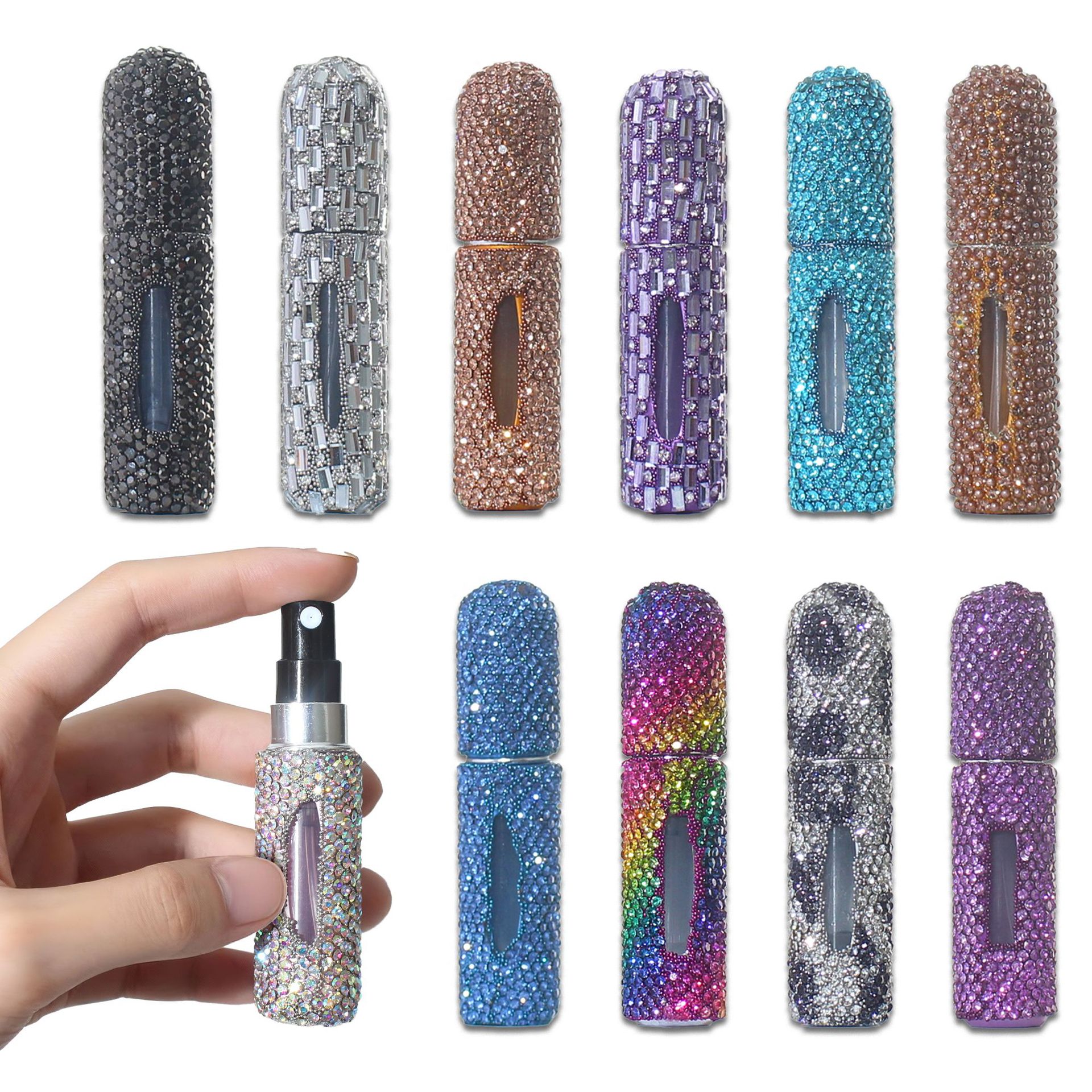 Cross-border diamond-encrusted 5ml perfume, bottle-filled mini spray, travel small empty bottle, jewelry bracelet accessory Item Picture