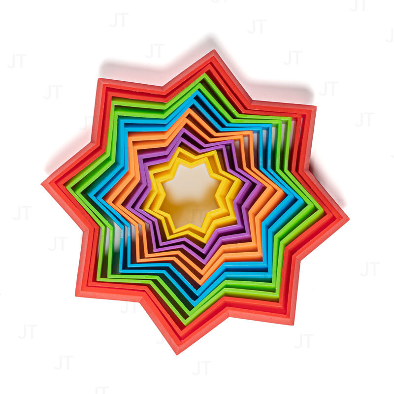 New 3D stereoscopic Magic Star octagonal fluid spiral children's educational Magic Star ice cream mold kitchenware Specification image