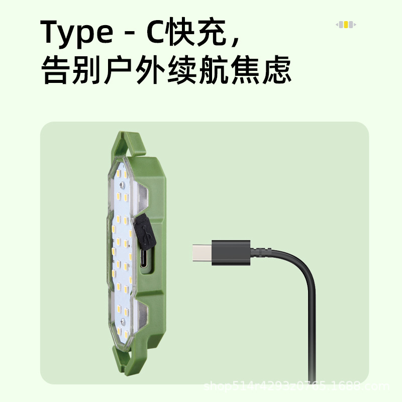 户外强光风绳灯露营帐篷应急白光暖光警示灯带磁铁挂钩灯照明灯具LED灯饰