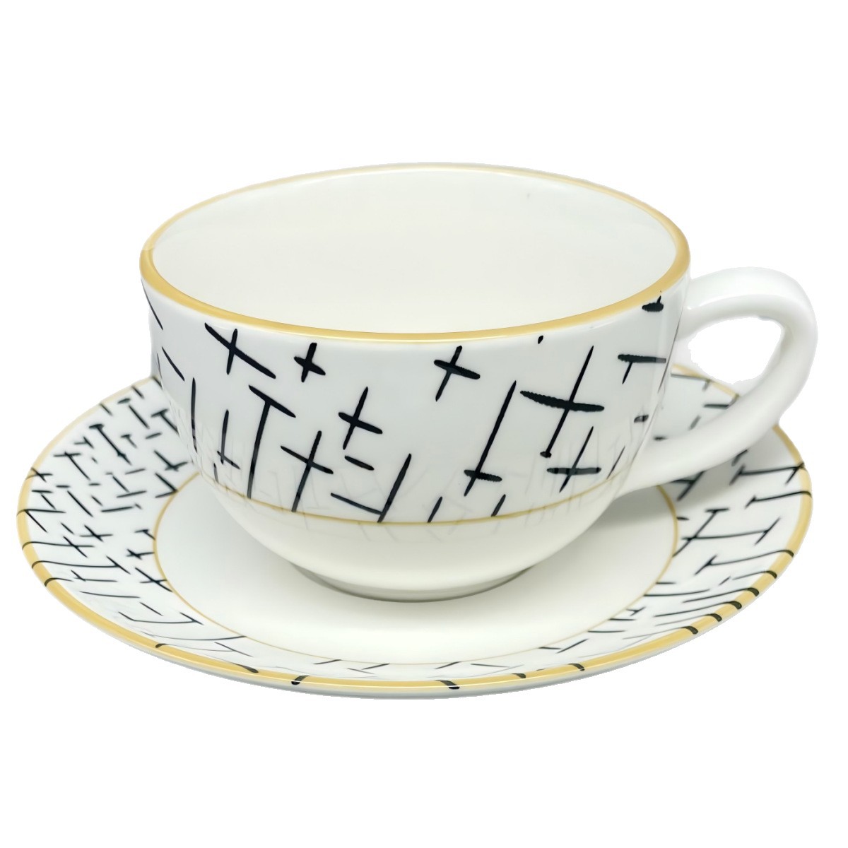 Cross-border bestseller British-style bone China coffee cup and saucer set, court-patterned high appearance level gift ceramic tea cups Item Picture