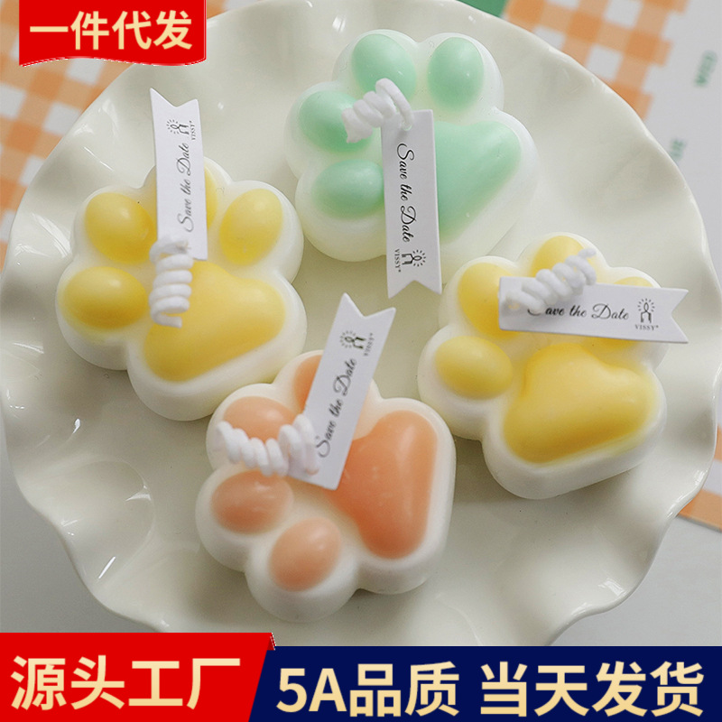 小猫爪香薰蜡烛批发家居装饰香氛摆件手工伴手礼香味香熏工艺品创意礼品香皂花