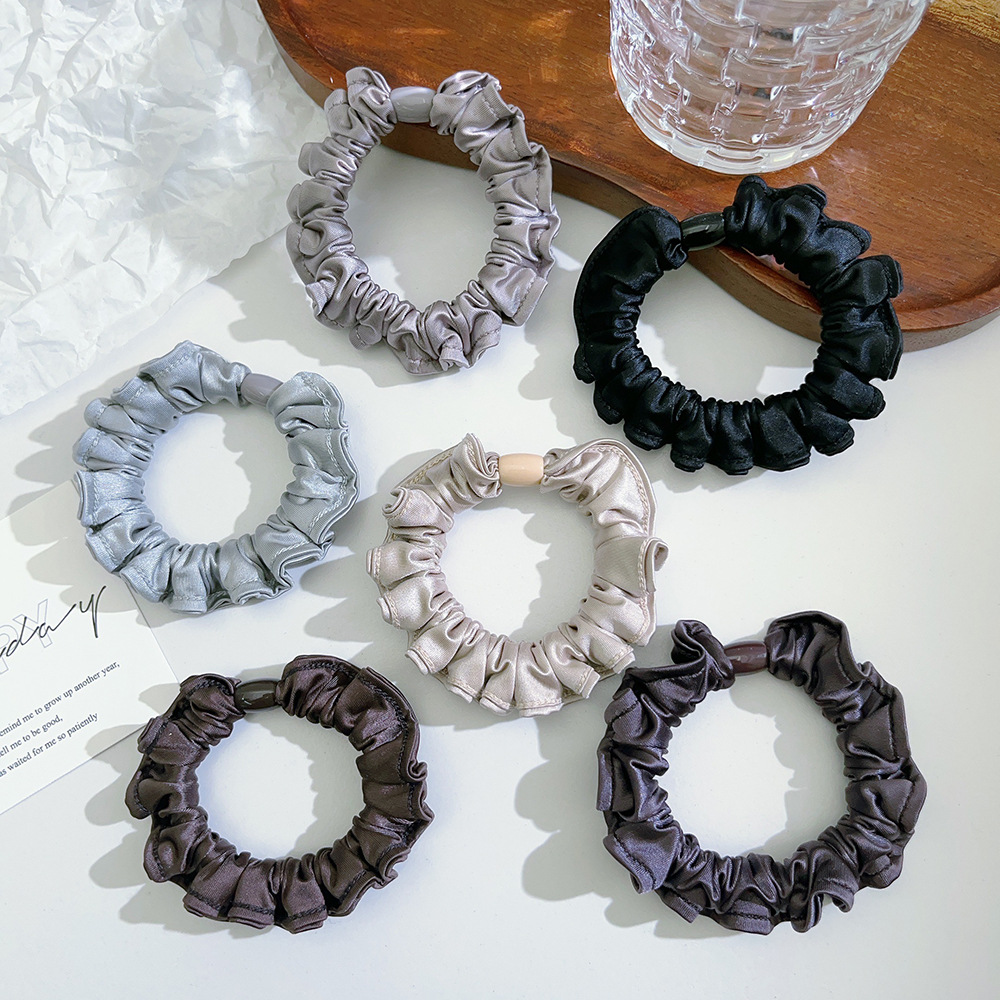 Korean-style high-elasticity pleated small intestine hair band for women, simple and elegant, soft and non-damaging to hair, hair tie and hair accessory