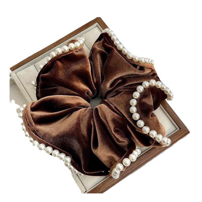 Velvet pearl hair tie, extra-large 2023 new style, high-end and elegant updo ponytail hair accessory, hair tie, hair flower accessory, hair clip Item Picture