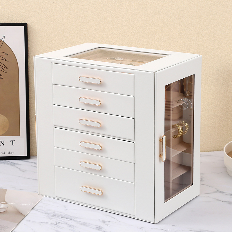 欧式多层首饰收纳箱大容量项链耳钉戒指手表饰品整理箱家用简易置物架