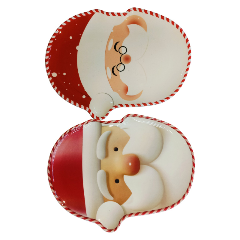 Direct sales from the foreign trade manufacturer of red Santa Claus melamine dinner plates in commercial stock. They are shockproof, wear-resistant and round Application Scenario
