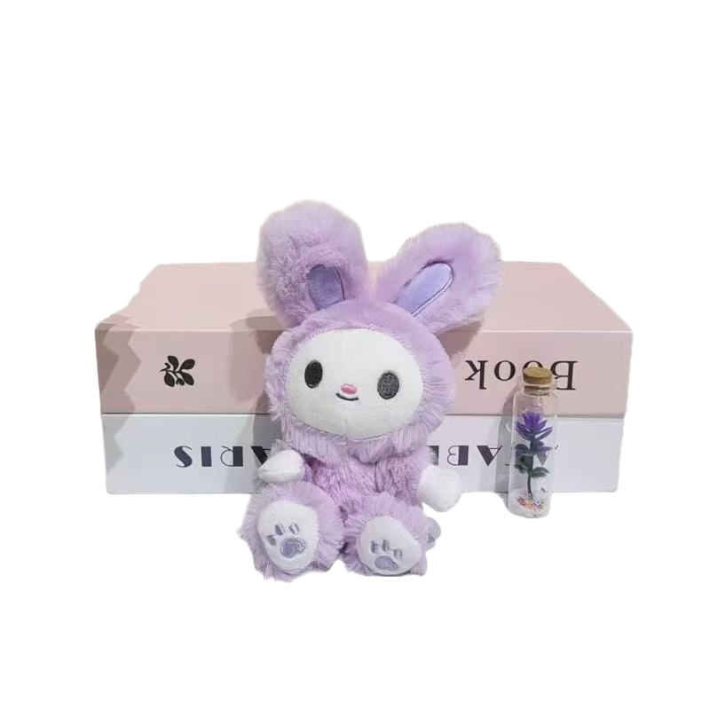 Cute milk shell bear rabbit plush pendant, little white rabbit doll bag, keychain, doll and doll accessories Item Picture