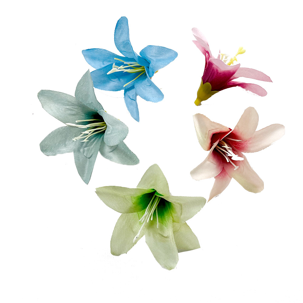 DIY simulated small lily and orchid flower heads, ethnic minority headwear, flower hairpin material package, souvenir accessories, office culture, simulated garden plants Item Picture
