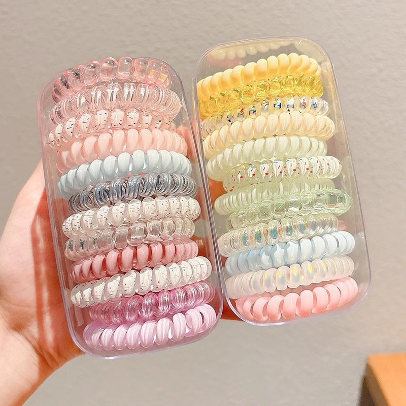 2025 New style seamless telephone line hair tie, women's hair band, hair tie rubber band, popular ponytail hair accessory, daily necessities storage bag, dust-proof storage bag Specification image