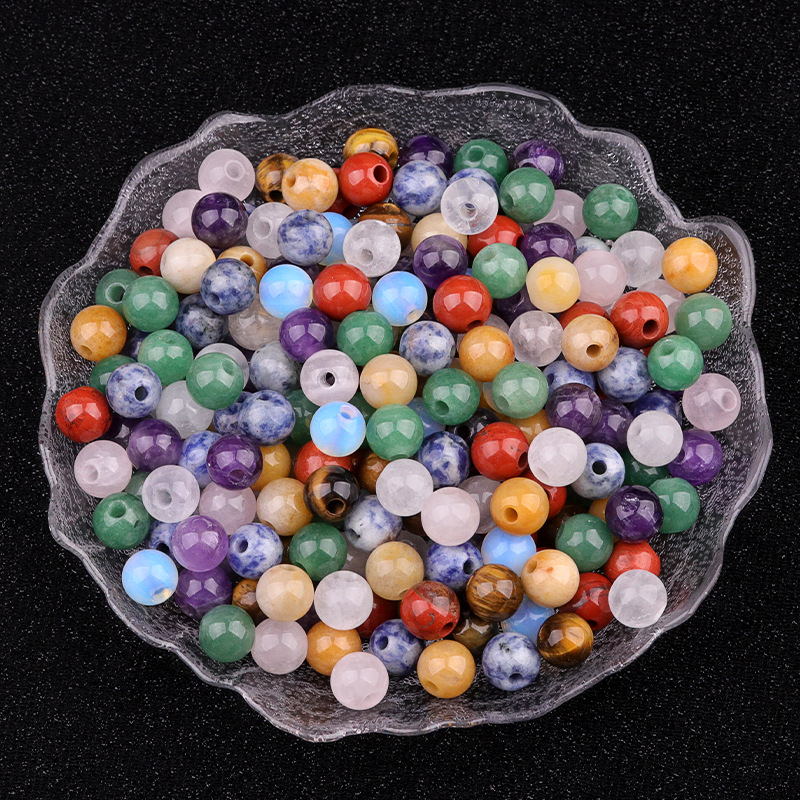 2197 large-hole crystal agate loose beads, 12mm large-hole DIY clothing accessories, educational and educational beading toys Specification image