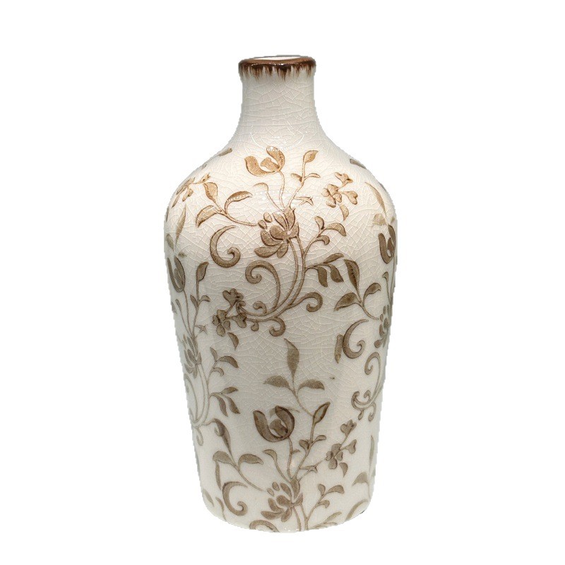 Nuevo chino hielo cracked cerámica jarrón flor acuática sala de estar mesa de té vintage soft decoraciones pendulares arreglos florales Item Picture