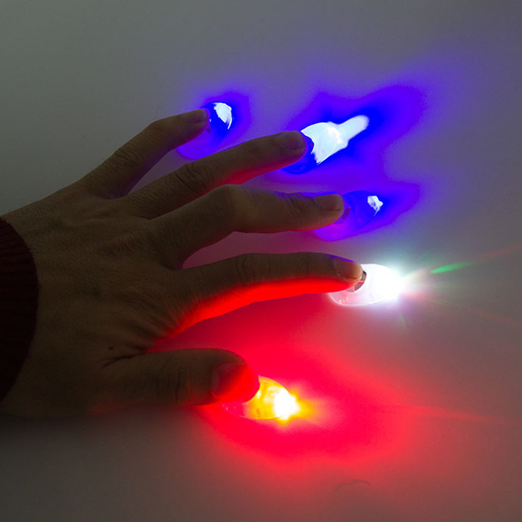 PVC finger cots, magic luminous finger lights, party cheering LED props, bar entertainment, stress-relieving toys, new and unique toys Application Scenario
