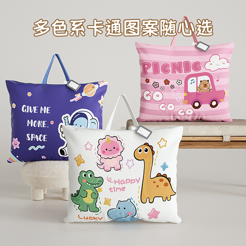 卡通儿童棉被袋幼儿园收纳袋大容量手提防尘防潮衣物整理袋玩具毛绒布艺公仔抱枕