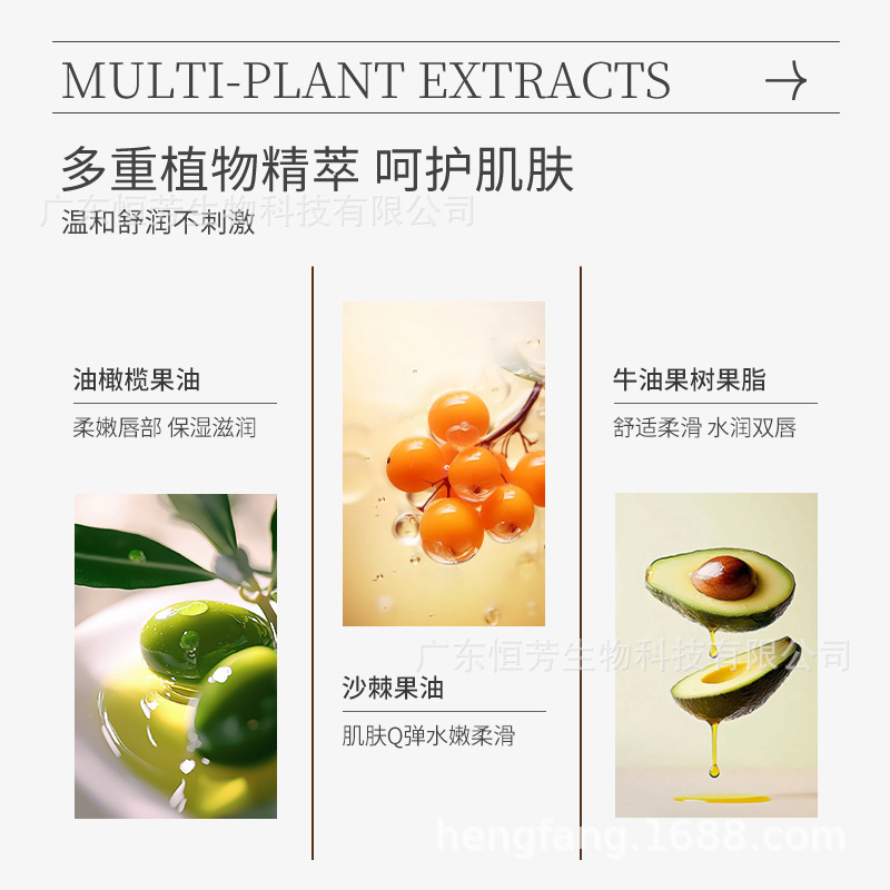 MANSLY Sea Buckthorn Double Lip Balm with multiple plant extract fruit oils moisturizes and cares for the lip gloss details Picture