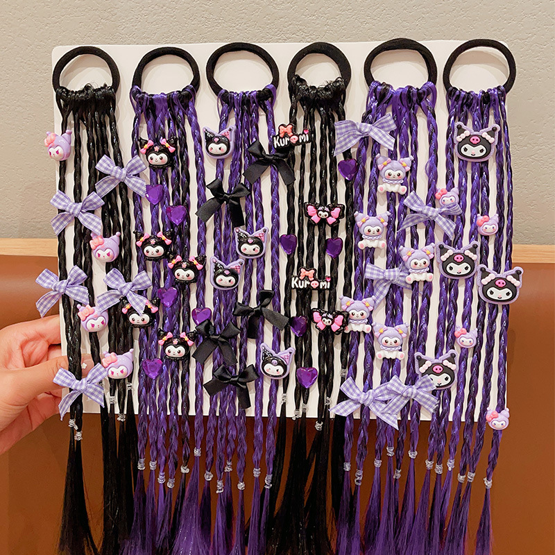 Kulomi wigs, braids, sweet and cool girls, boxing braids, braided hair ties, girls' ponytail hair ties, headwear details Picture