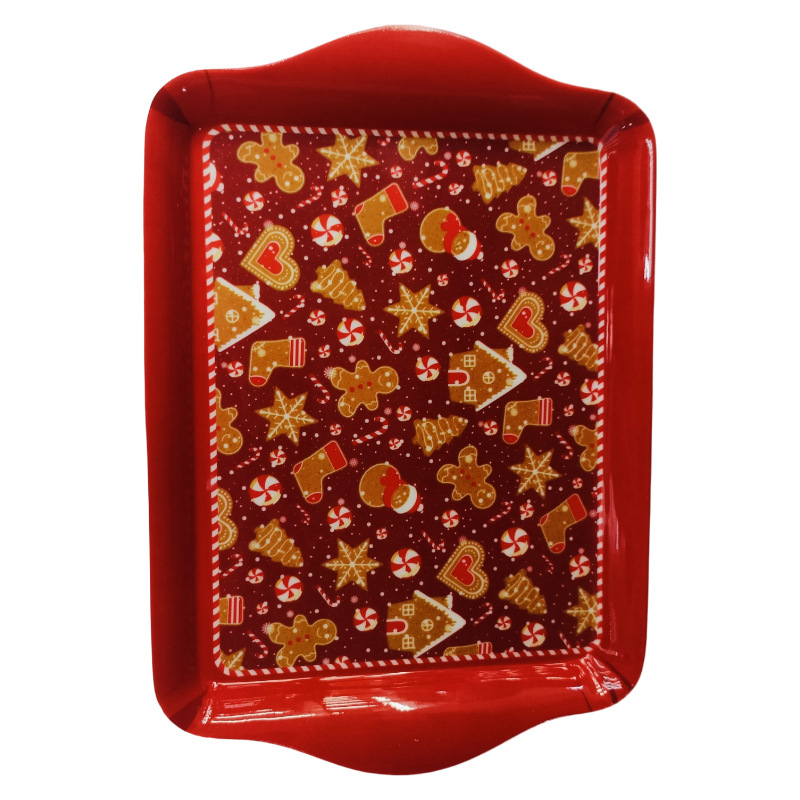 Direct sales from an export-oriented manufacturer of red Christmas tree gingerbread melamine commercial durable and shock-resistant square Christmas decorations Item Picture
